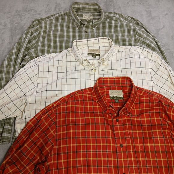 Lot of 3 Cabelas Mens XL Shirts Button Up Long Sleeve Office Casual Outdoor Work - Picture 1 of 13